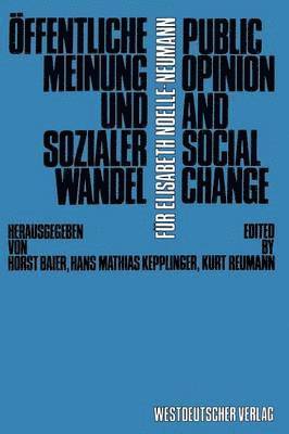 bokomslag Öffentliche Meinung und sozialer Wandel / Public Opinion and Social Change