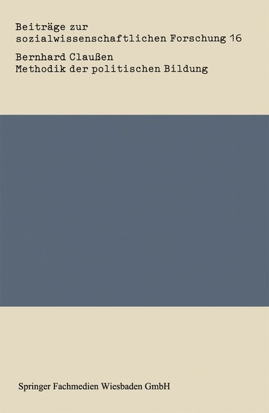 Bernhard Claußen - Methodik der politischen Bildung, Häftad