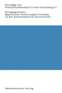 bokomslag Empirische Verwaltungsforschung in der Bundesrepublik Deutschland