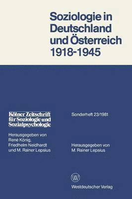 Soziologie in Deutschland und sterreich 19181945 1