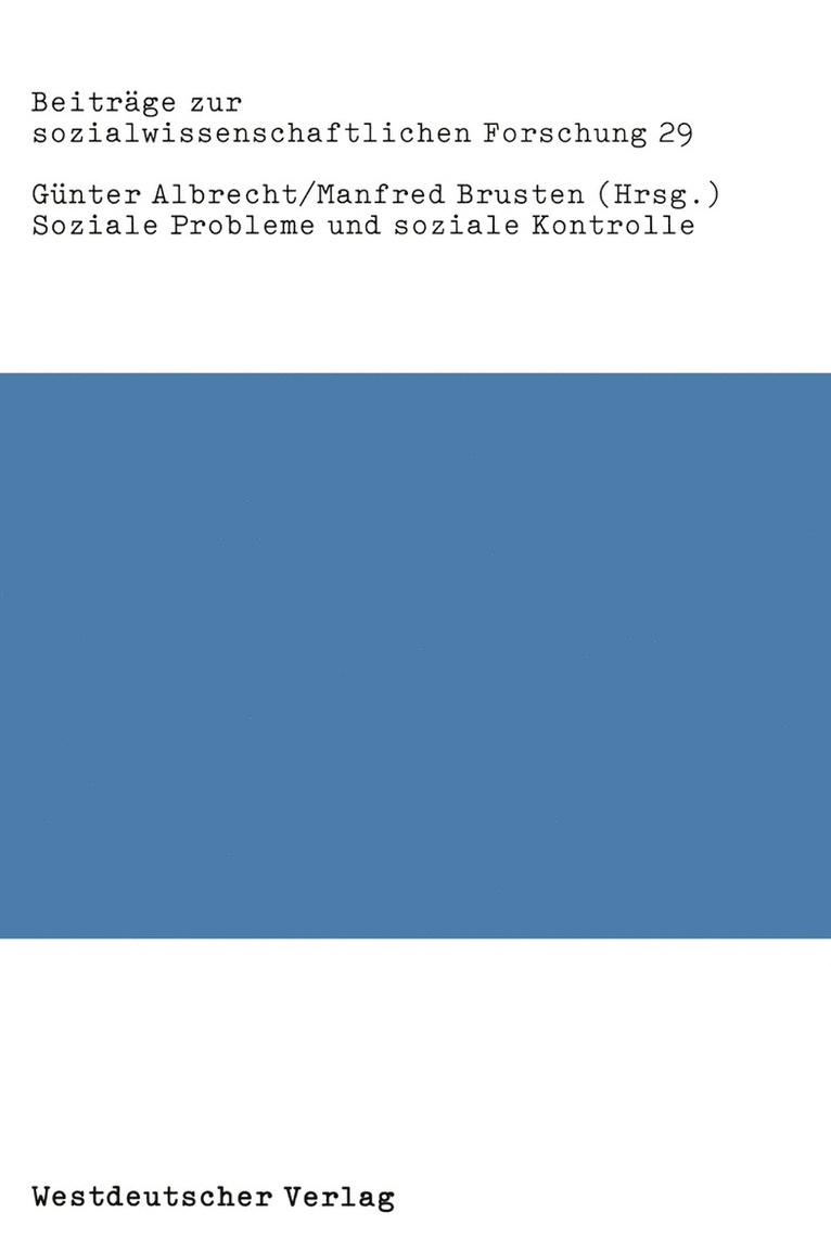 Günter Albrecht, Manfred Brusten - Soziale Probleme und soziale Kontrolle, Häftad