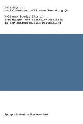 Forschungs- und Technologiepolitik in der Bundesrepublik Deutschland 1