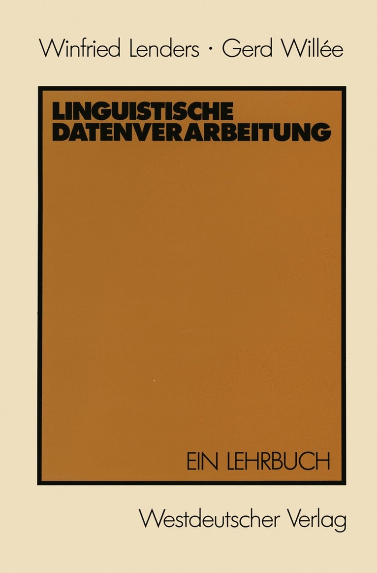 Winfried Lenders - Linguistische Datenverarbeitung, Häftad