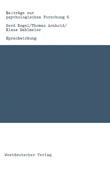 Gerd Kegel - Sprachwirkung, Häftad