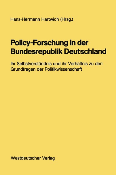 Hans-Hermann Hartwich - Policy-Forschung in der Bundesrepublik Deutschland, Häftad