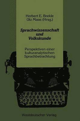 Sprachwissenschaft und Volkskunde 1