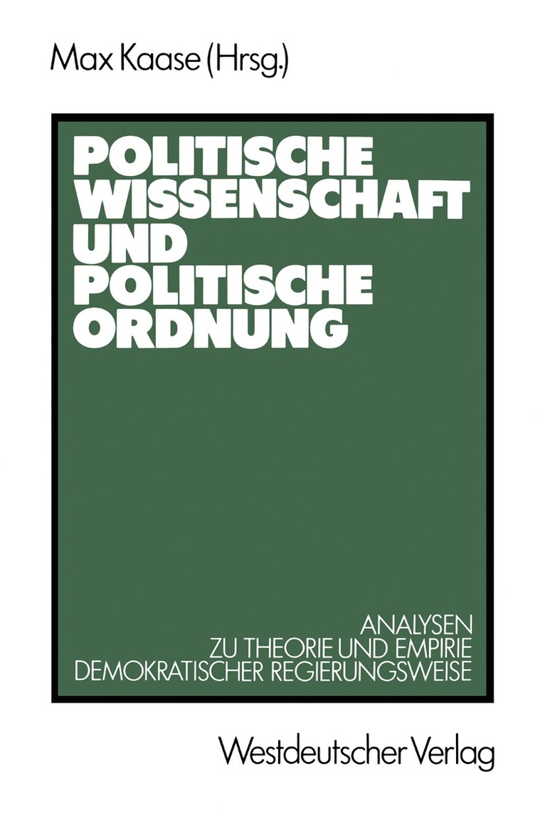 Politische Wissenschaft und politische Ordnung 1