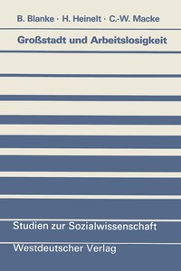 bokomslag Großstadt und Arbeitslosigkeit