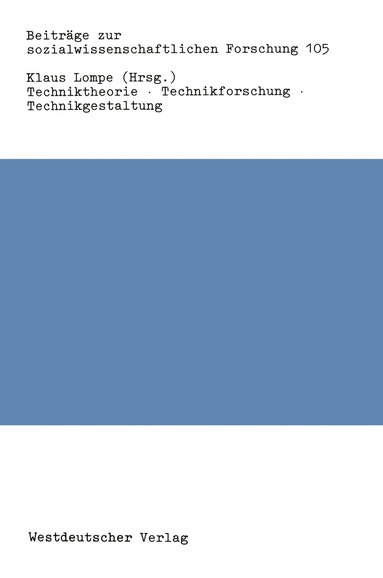 bokomslag Techniktheorie · Technikforschung · Technikgestaltung