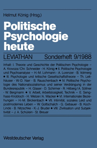 bokomslag Politische Psychologie heute