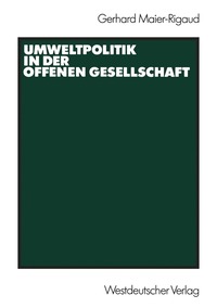 bokomslag Umweltpolitik in der offenen Gesellschaft