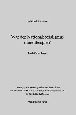 War der Nationalsozialismus ohne Beispiel? 1