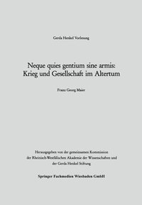 bokomslag Neque quies gentium sine armis: Krieg und Gesellschaft im Altertum