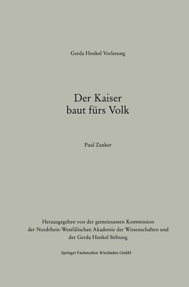 Paul Zanker - Der Kaiser baut fürs Volk, Häftad