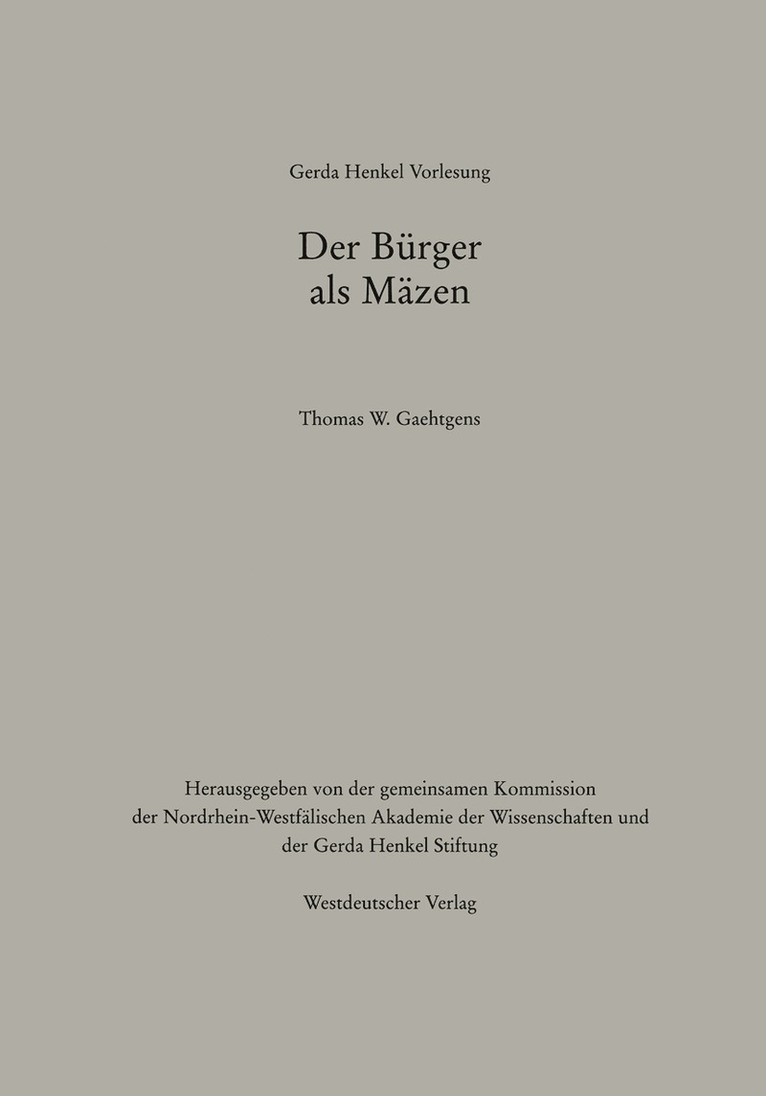 Der Bürger als Mäzen