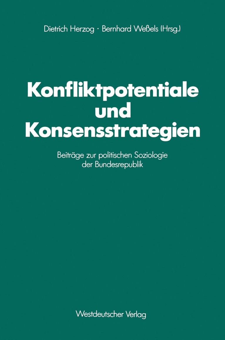 Bernhard Weßels - Konfliktpotentiale und Konsensstrategien, Häftad