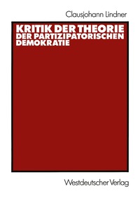 bokomslag Kritik der Theorie der partizipatorischen Demokratie