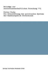 bokomslag Die Untersttzung des politischen Systems der Bundesrepublik Deutschland