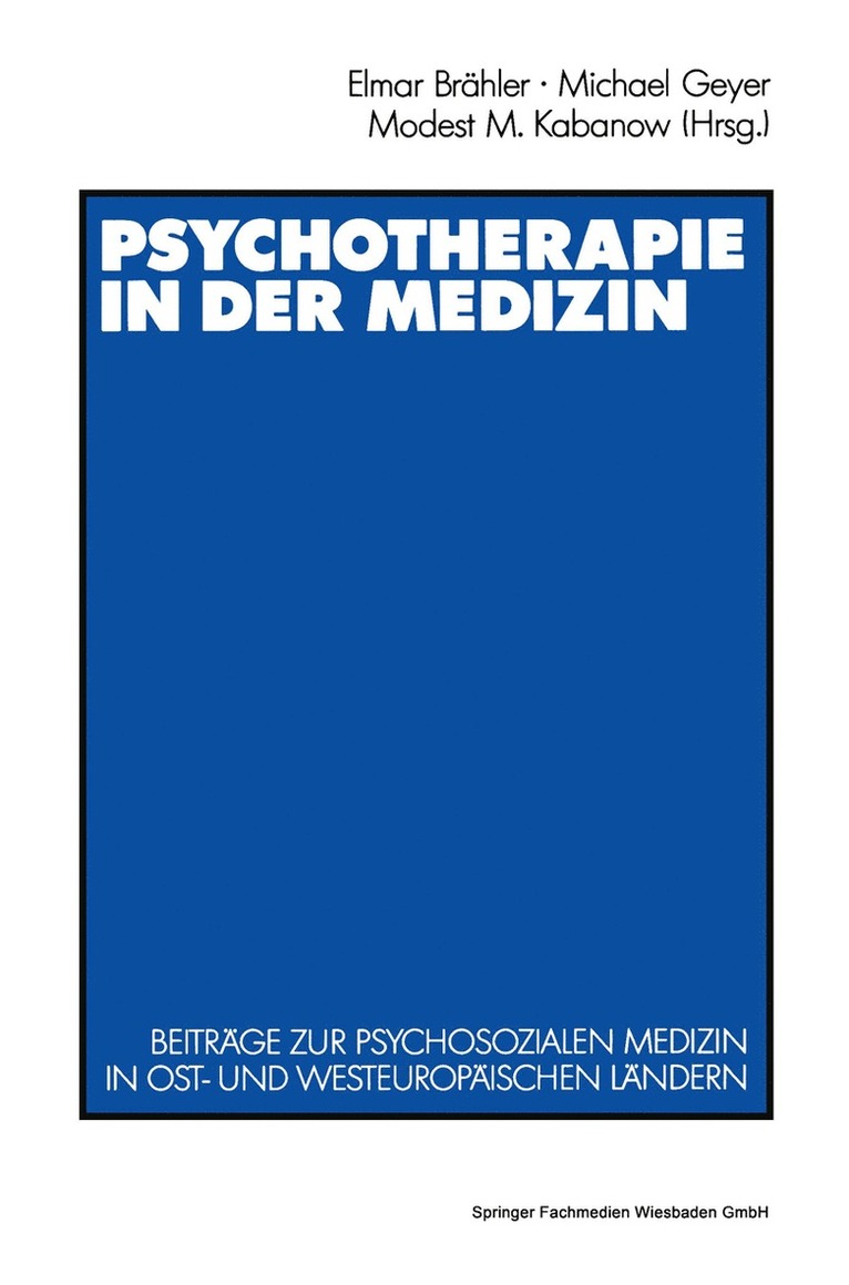 Psychotherapie in der Medizin 1