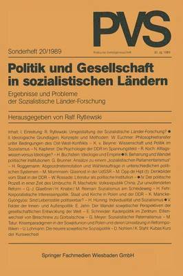 bokomslag Politik und Gesellschaft in sozialistischen Ländern