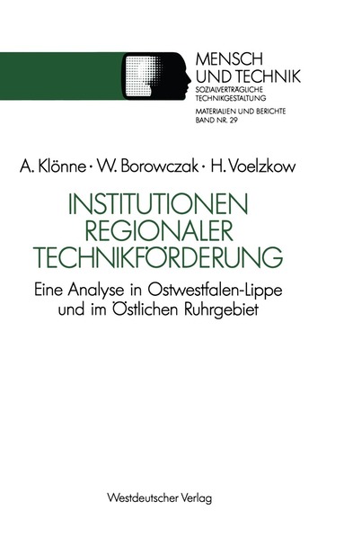 Winfried Borowczak, Helmut Voelzkow - Institutionen regionaler Technikförderung, Häftad