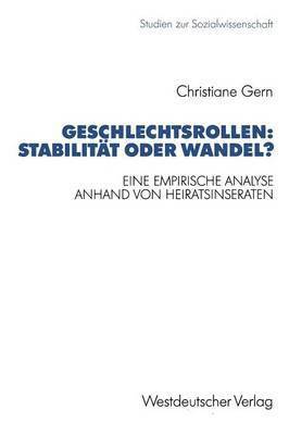 bokomslag Geschlechtsrollen: Stabilität oder Wandel?