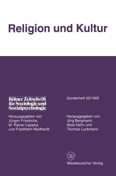 Alois Hahn, Thomas Luckmann - Religion und Kultur, Häftad