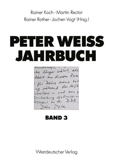Rainer Koch, Martin Rector, Rainer Rother, Jochen Vogt - Peter Weiss Jahrbuch 3, Häftad