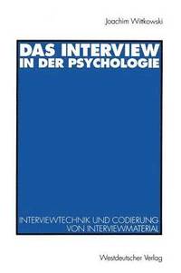 bokomslag Das Interview in der Psychologie