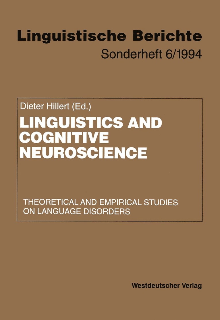 Dieter Hillert - Linguistics and Cognitive Neuroscience, Häftad