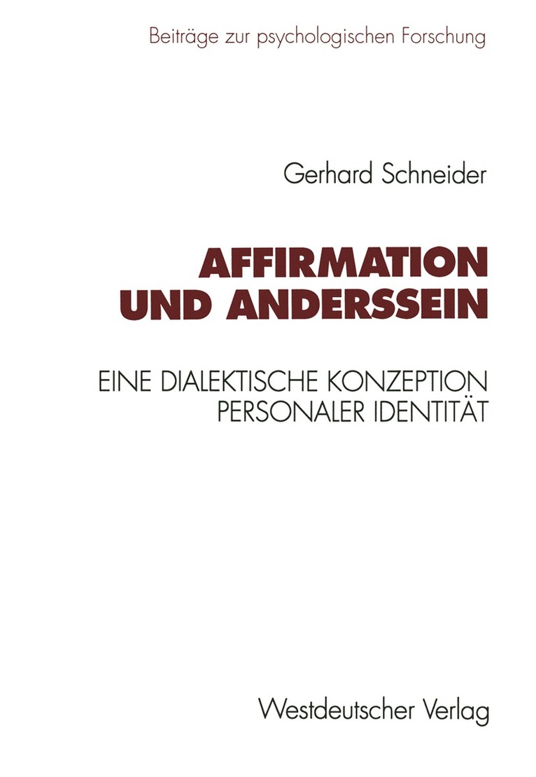 Affirmation und Anderssein 1