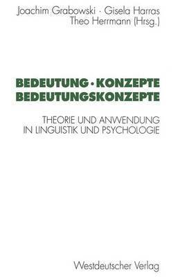 Bedeutung  Konzepte Bedeutungskonzepte 1