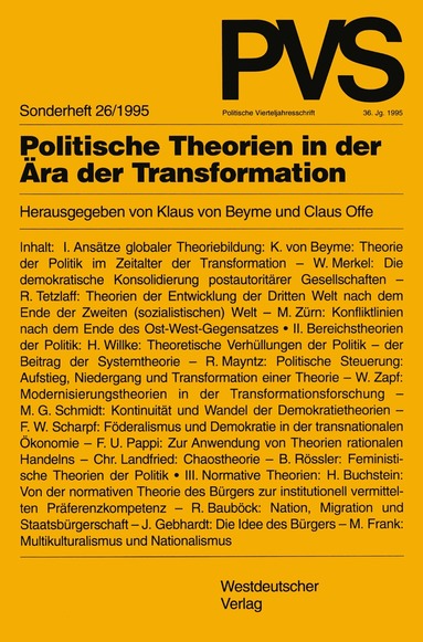 Klaus von Beyme, Claus Offe - Politische Theorien in der Ära der Transformation, Häftad