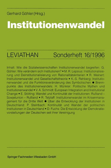 Gerhard Göhler - Institutionenwandel, Häftad