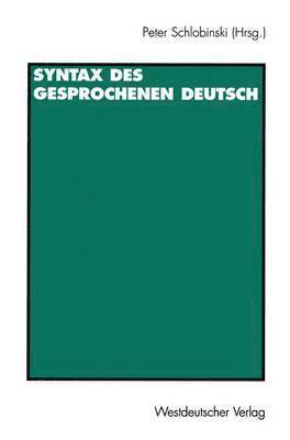 bokomslag Syntax des gesprochenen Deutsch