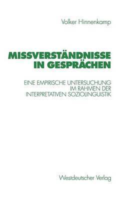 Volker Hinnenkamp - Mißverständnisse in Gesprächen, Häftad