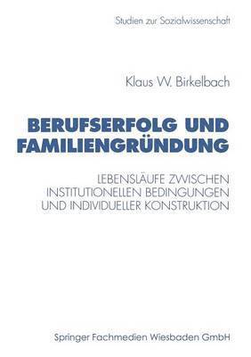 bokomslag Berufserfolg und Familiengrndung