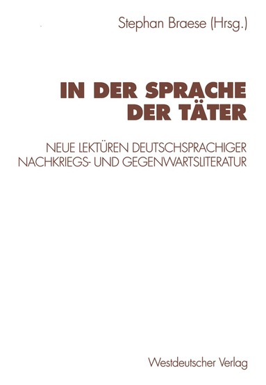 Stephan Braese - In der Sprache der Täter, Häftad