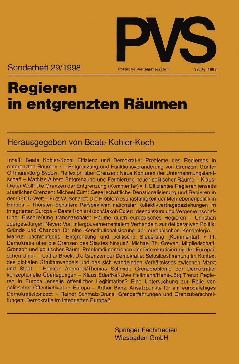 Regieren in entgrenzten Rumen 1