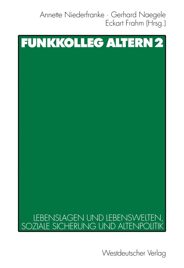 Annette Niederfranke, Gerhard Naegele, Eckhart Frahm - Funkkolleg Altern 2, Häftad