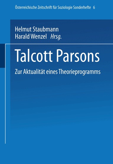 Helmut Staubmann, Harald Wenzel - Talcott Parsons, Häftad