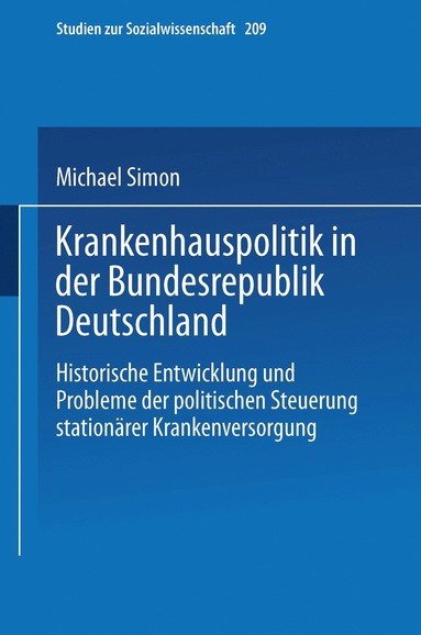 bokomslag Krankenhauspolitik in der Bundesrepublik Deutschland