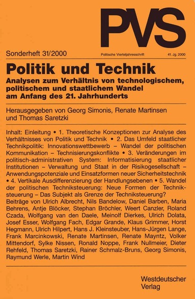 Georg Simonis, Renate Martinsen, Thomas Saretzki - Politik und Technik, Häftad