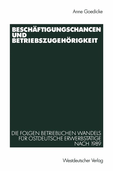 Anne Goedicke - Beschäftigungschancen und Betriebszugehörigkeit, Häftad