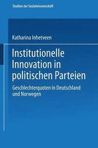 bokomslag Institutionelle Innovation in politischen Parteien