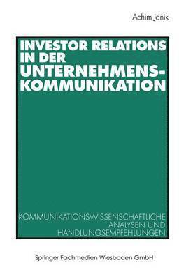 bokomslag Investor Relations in der Unternehmenskommunikation