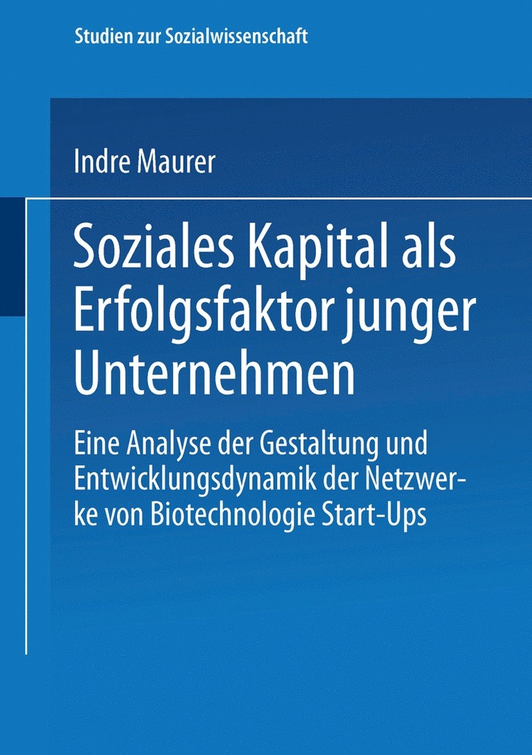 Indre Maurer - Soziales Kapital als Erfolgsfaktor junger Unternehmen, Häftad