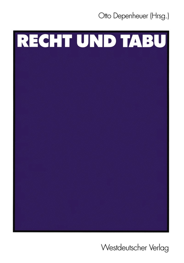 Recht und Tabu