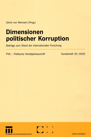Ulrich von Alemann, Ulrich Alemann - Dimensionen politischer Korruption, Häftad