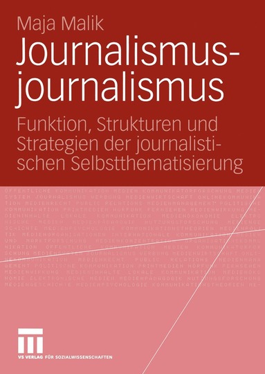 bokomslag Journalismusjournalismus